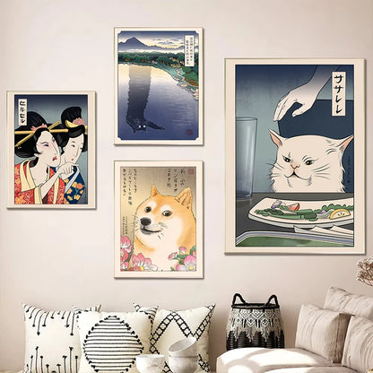 Japanese Meme Ukiyo-e Canvas Prints Collection