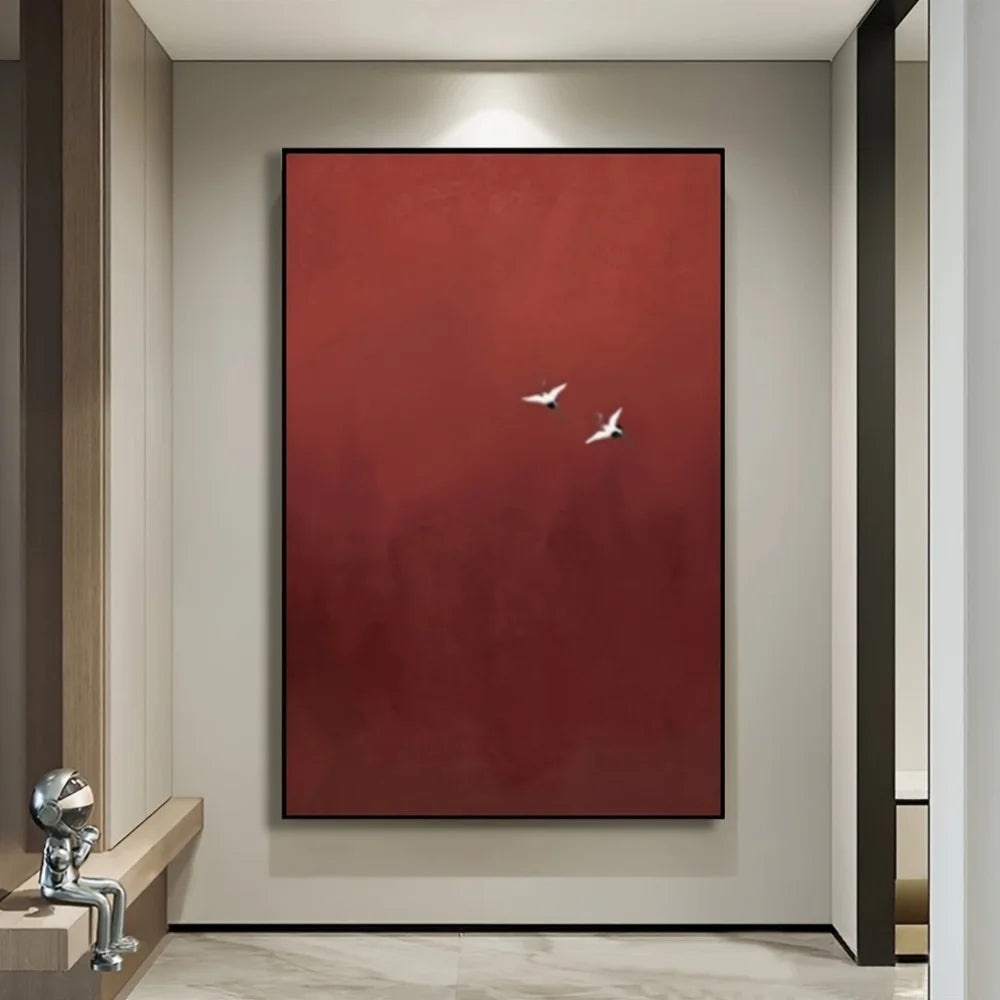 modern minimalist red sandstone tone unframed canvas print