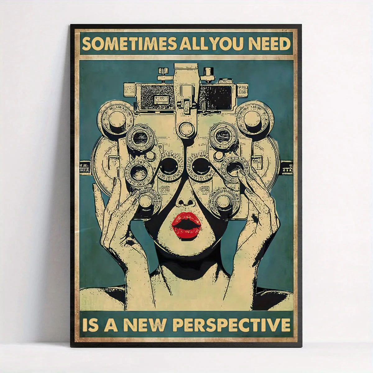 art deco ophthalmology head illustration frameless canvas