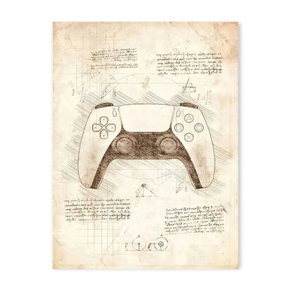 Vintage Sketch Gaming Blueprint Prints Collection