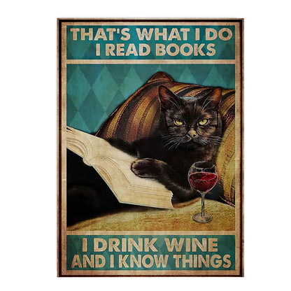 funny black cat are you pooping bathroom canvas sign