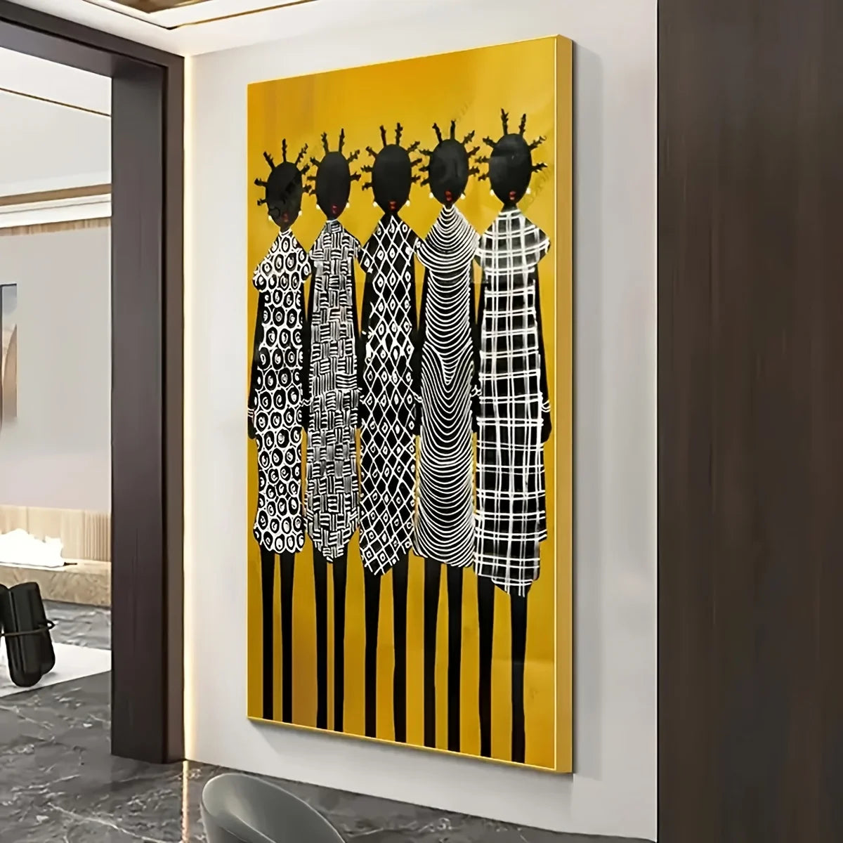 african tribal black female portrait frameless large canvas