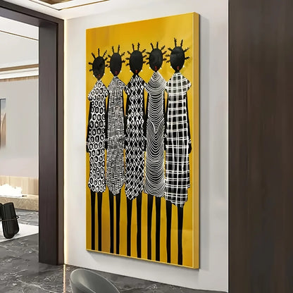 african tribal black female portrait frameless large canvas