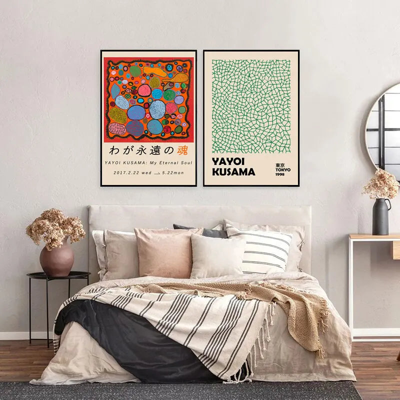 kusama inspired abstract dots nordic gallery canvas