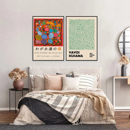 kusama inspired abstract dots nordic gallery canvas
