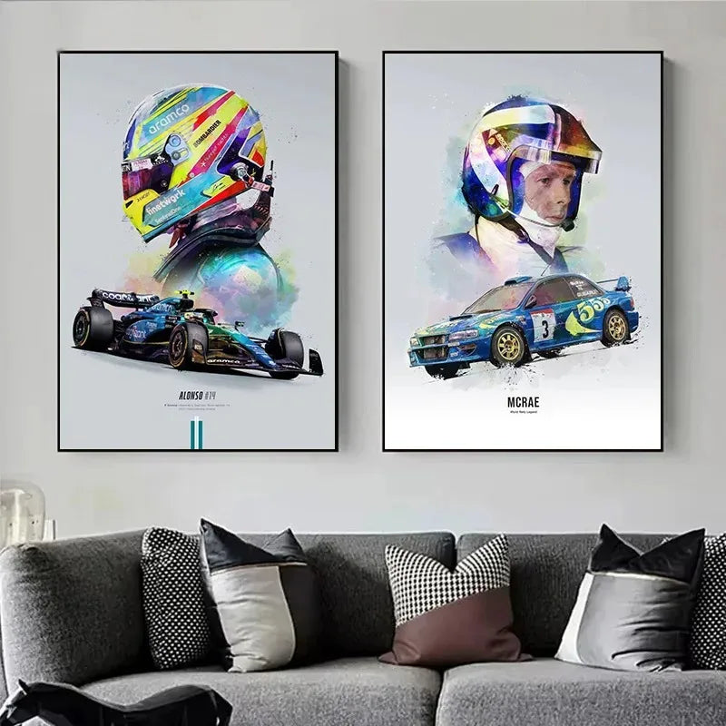 Colorful Racer Car Canvas
