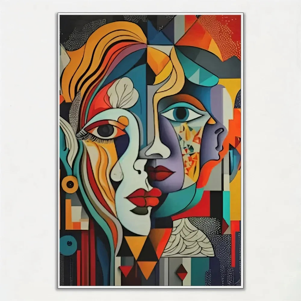Cubist figures abstract Picasso-style canvas wall art