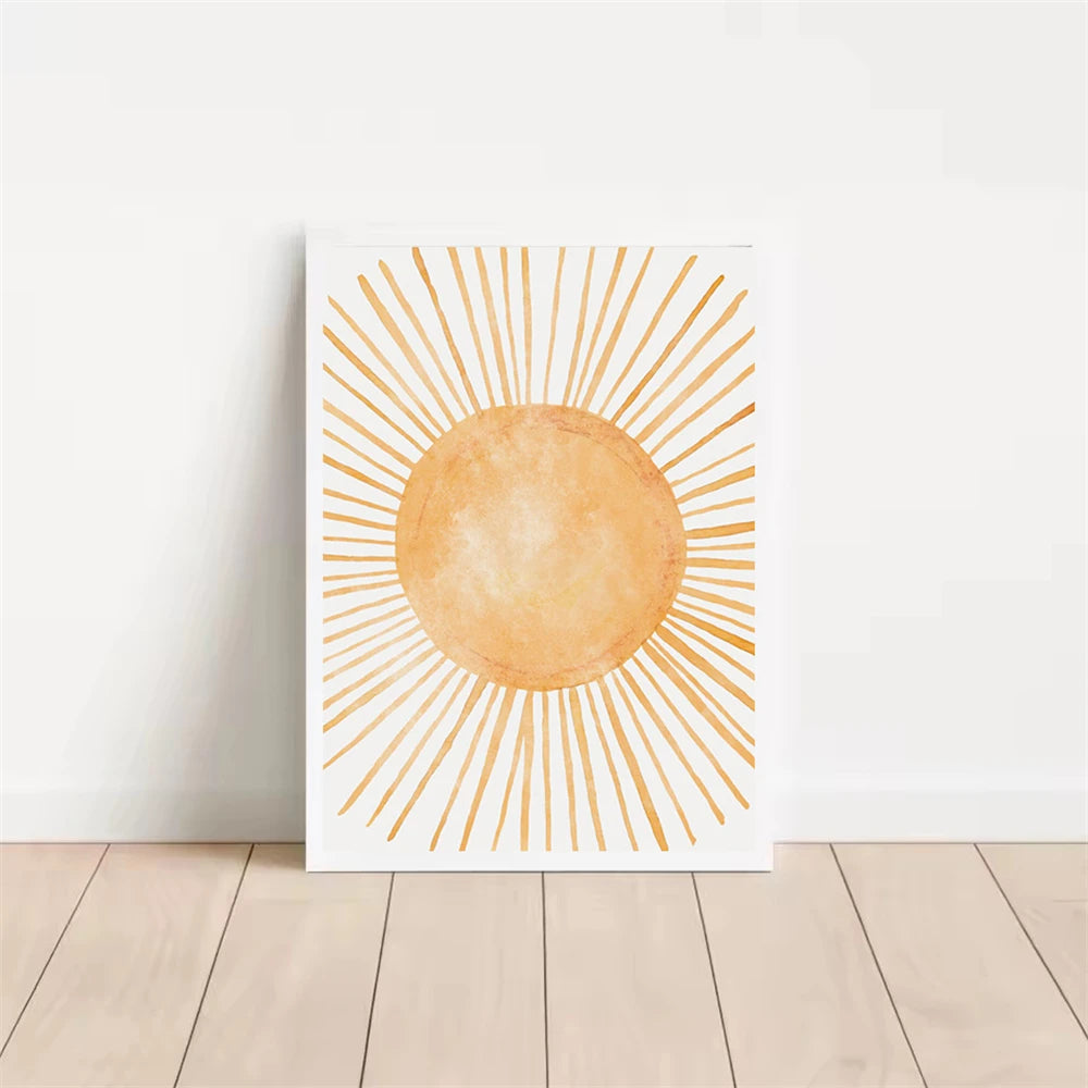 boho rainbow and sun nursery canvas with the quote you are my sunshine