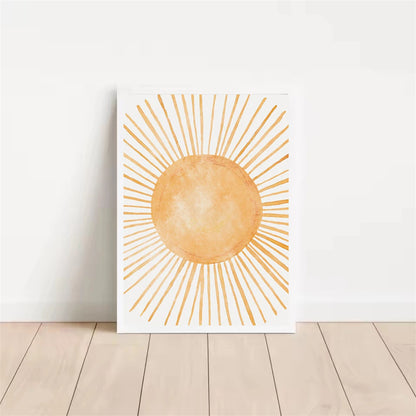 boho rainbow and sun nursery canvas with the quote you are my sunshine