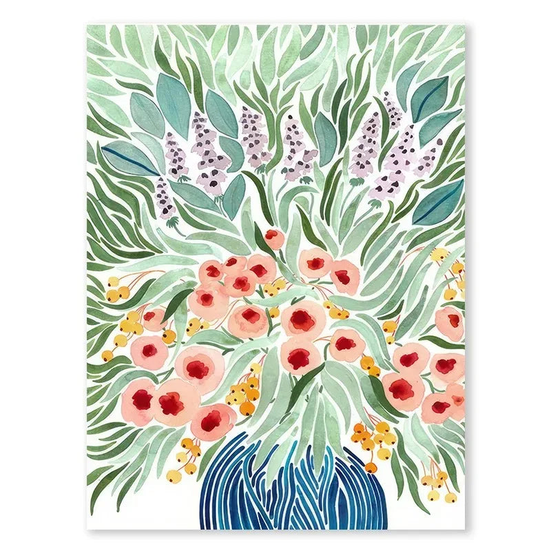 Abstract Tulips & Violets Canvas