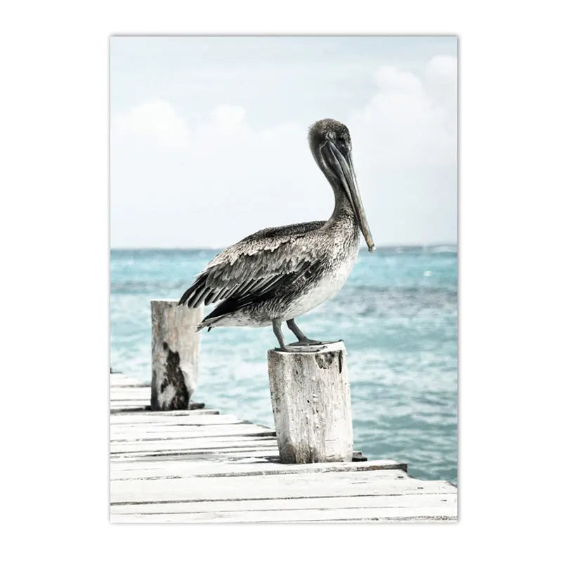 Ocean Beach Seagull & Starfish Canvas Print