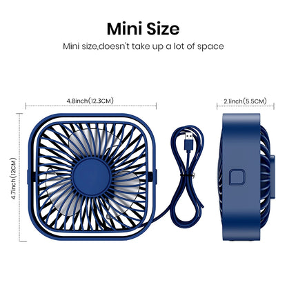 TOPK 2-Pack Mini USB Desk Fan with 360° Rotation