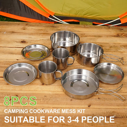 Portable Travel Cookware Kit - 8 Pack