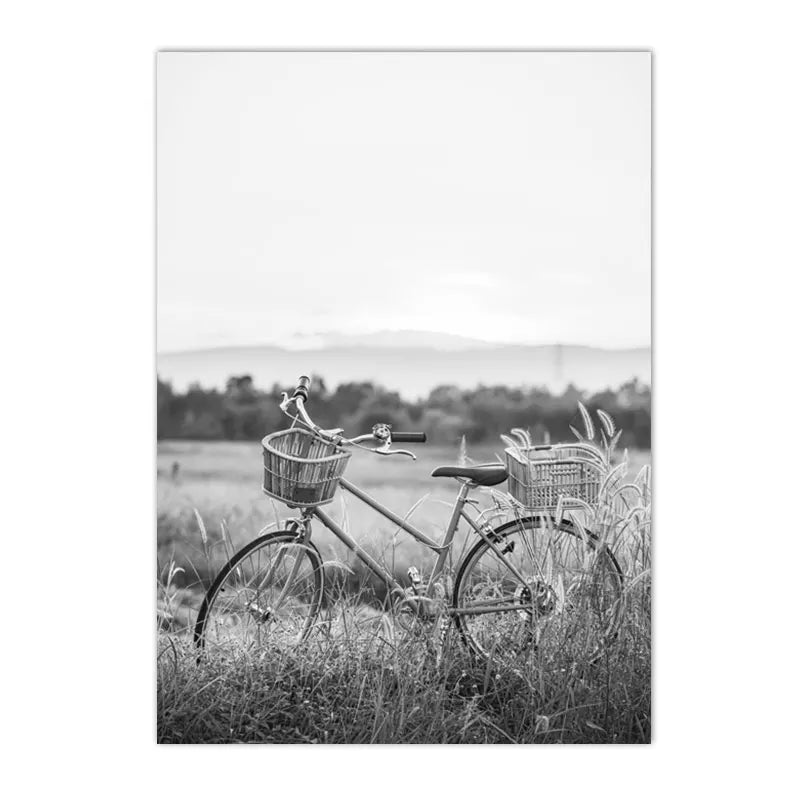black and white beach scene girl holding surfboard canvas