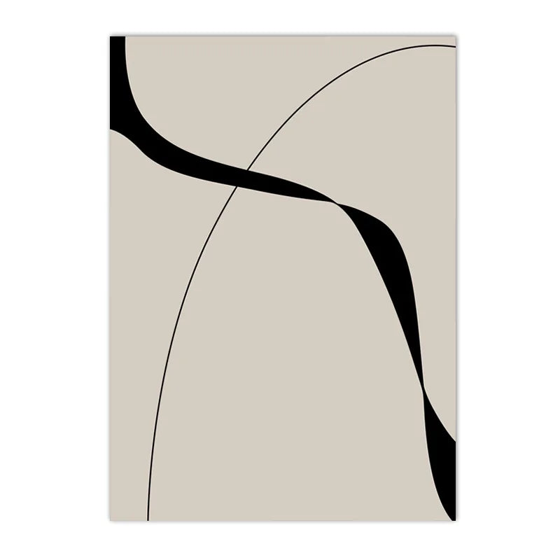 minimalist black and white abstract Nordic canvas