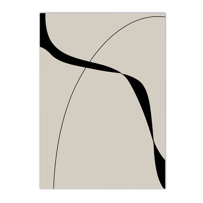 minimalist black and white abstract Nordic canvas