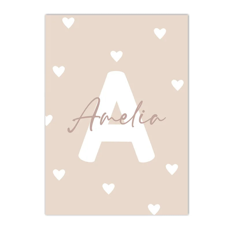 beige cartoon sunflower nursery canvas with custom name