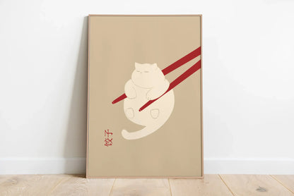 minimal abstract cartoon cat illustration canvas