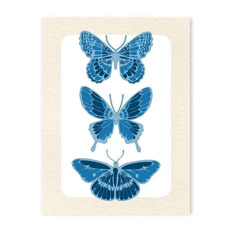 Coastal cowgirl beach aesthetic canvas wall art in light blue