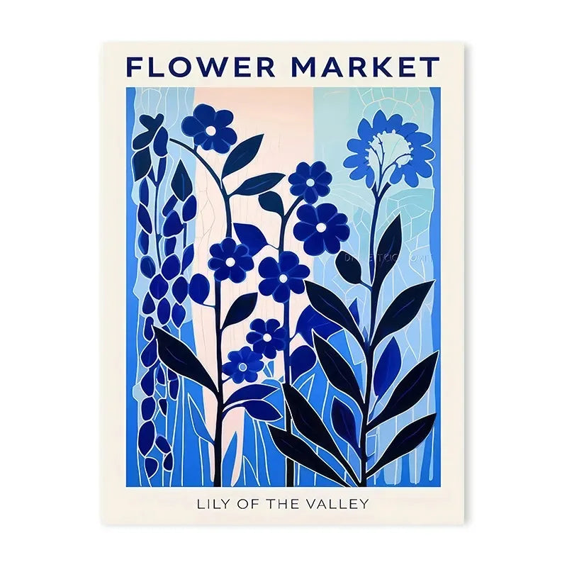Classic Blue Flower Canvas