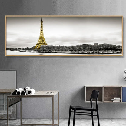 unframed eiffel tower paris landscape canvas poster