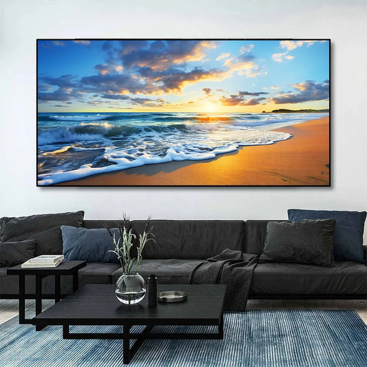 coastal canvas of ocean waves at sunrise and sunset
