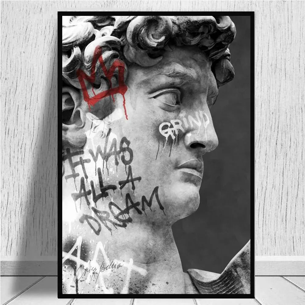 Graffiti David Bust Canvas Print