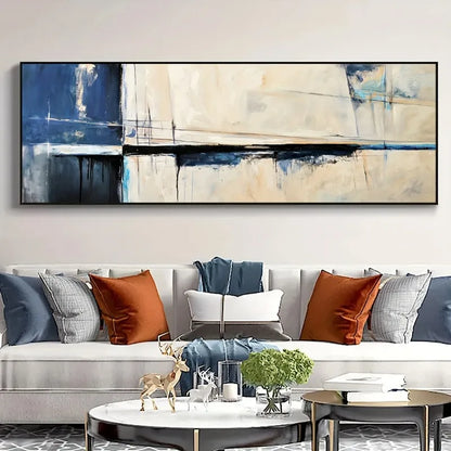 chic blue and gray abstract modern canvas print