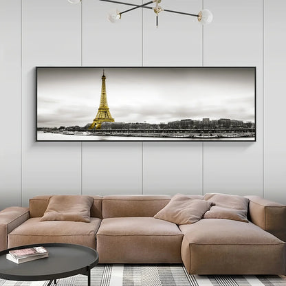 unframed eiffel tower paris landscape canvas poster