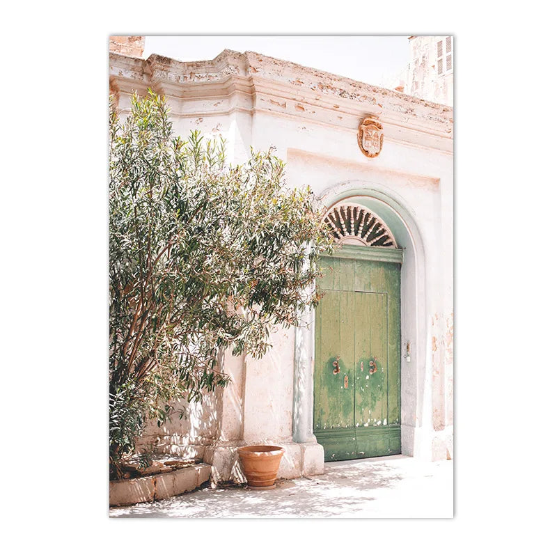Puglia landscape with olive trees and ancient buildings canvas wall art