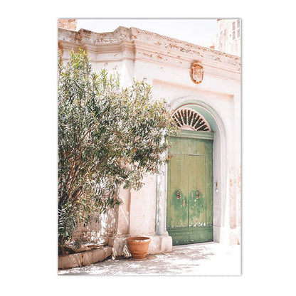 Puglia landscape with olive trees and ancient buildings canvas wall art