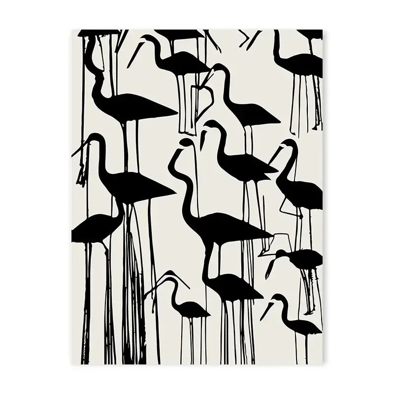 Japanese Crane Silhouette Canvas Print