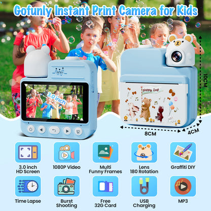 Kids Cute Animal Instant Print Camera