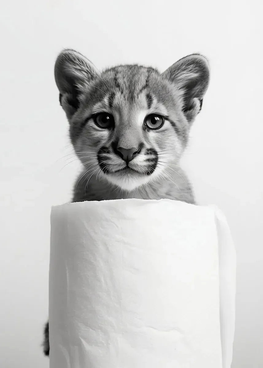 Funny Animal Bathroom Canvas Print