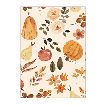 hello fall pumpkin and autumn leaves seasonal canvas