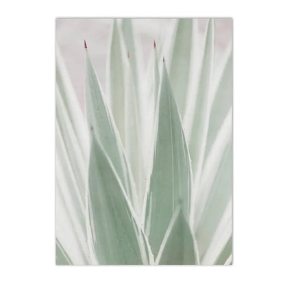 botanical canvas with succulents cactus and green leaves