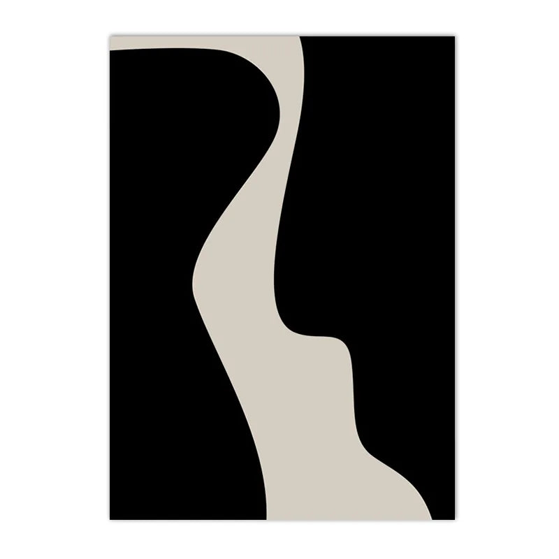 minimalist black and white abstract Nordic canvas