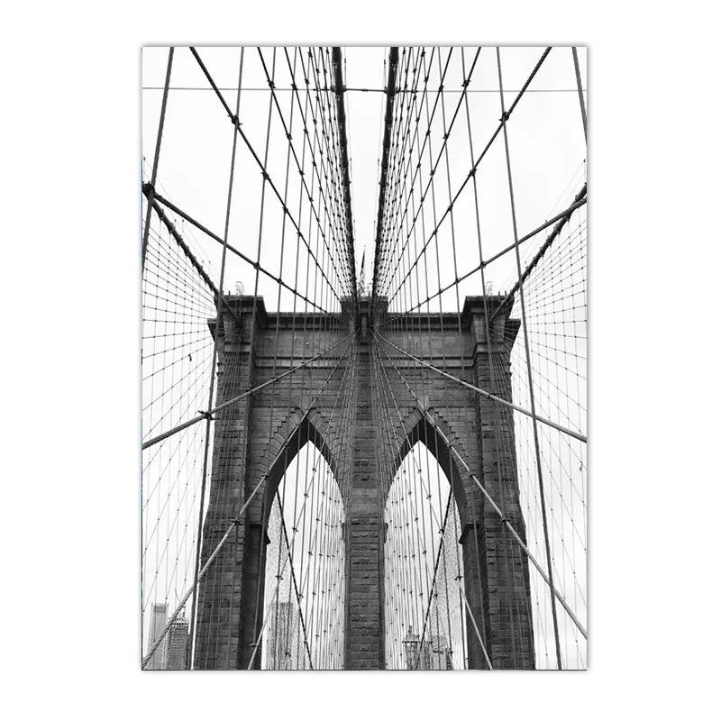 black and white new york themed still life canvas with guitar and camera