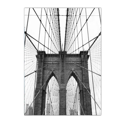 black and white new york themed still life canvas with guitar and camera