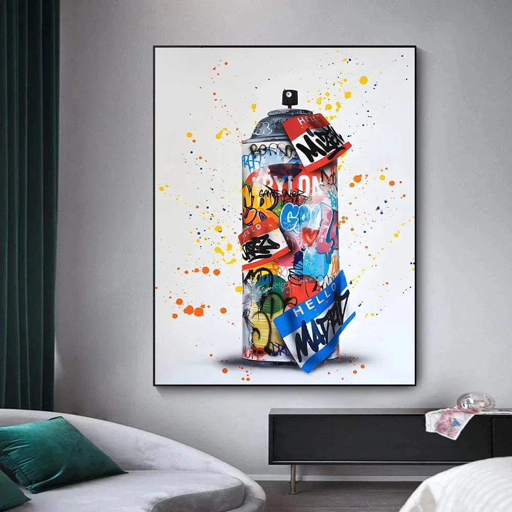 Street Graffiti Gestures Canvas Wall Art