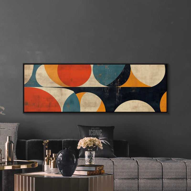 panoramic mid century bauhaus unframed geometric canvas