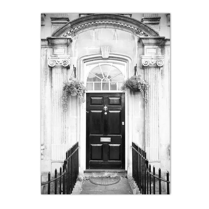 black and white cityscapes of new york and paris with bridges on canvas