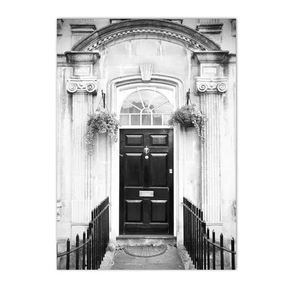 black and white cityscapes of new york and paris with bridges on canvas