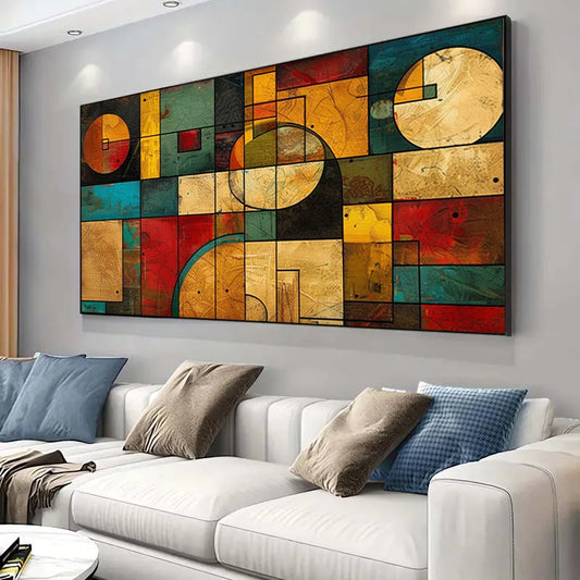 modern abstract frameless horizontal canvas wall art