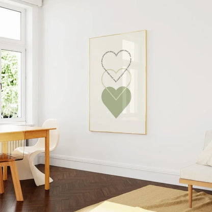 Minimalist Multiple Hearts Canvas