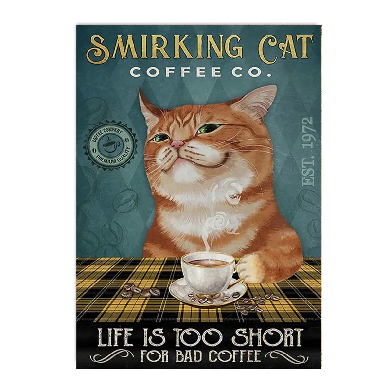 funny black cat are you pooping bathroom canvas sign