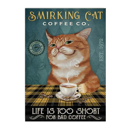 funny black cat are you pooping bathroom canvas sign