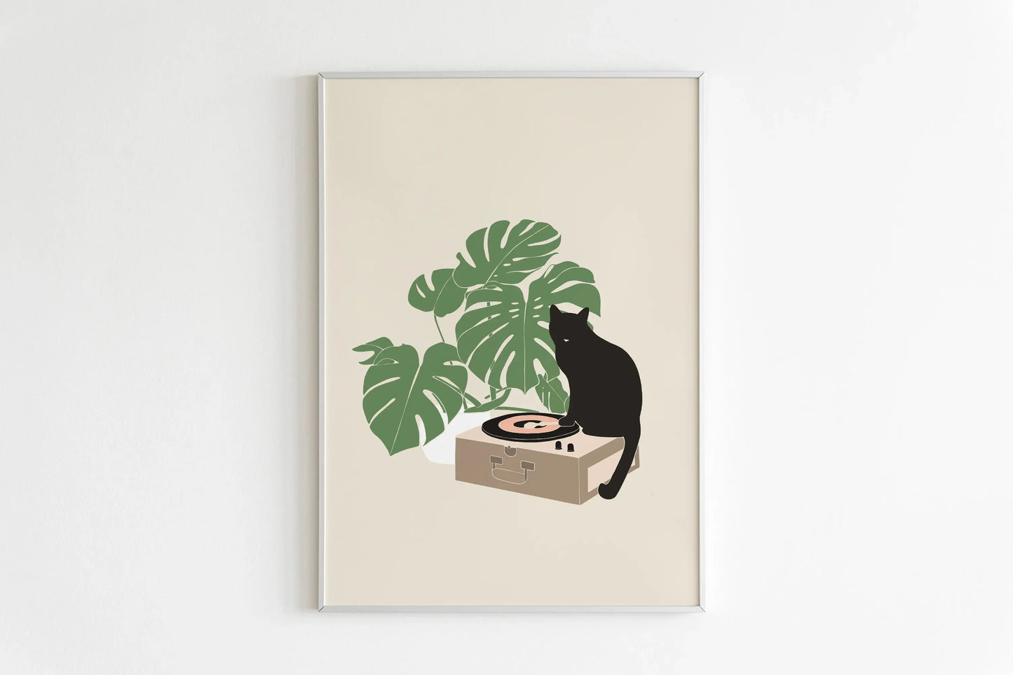 minimal abstract cartoon cat illustration canvas