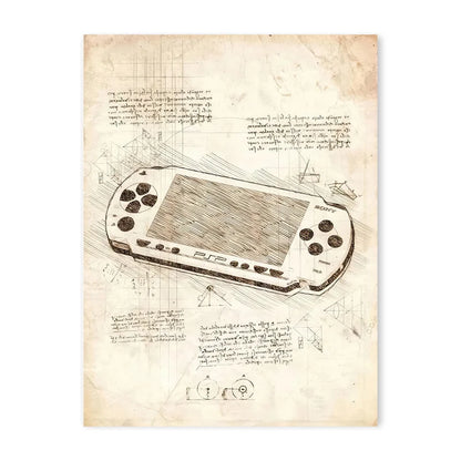 Vintage Sketch Gaming Blueprint Prints Collection