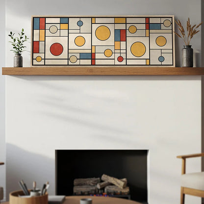 long horizontal mid century geometric unframed canvas